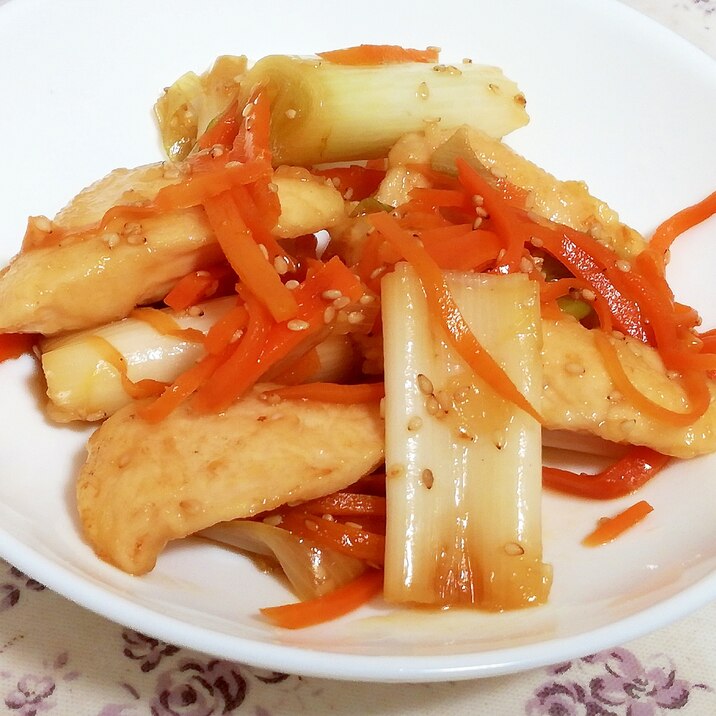 簡単♪節約♪ヘルシー!鳥むね肉と長ネギの南蛮漬け